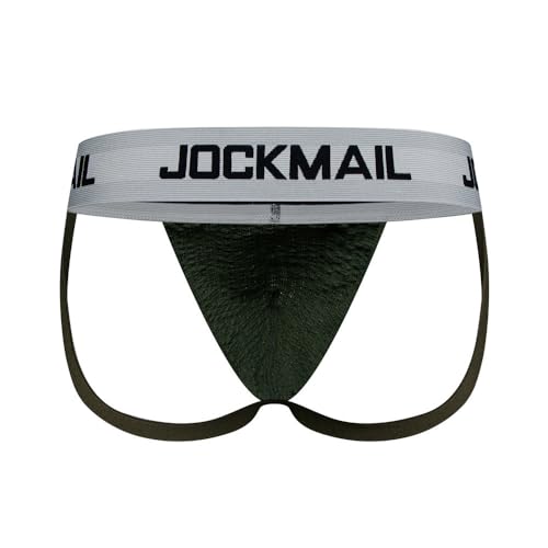 JOCKMAIL Men's Jockstrap Athletic Supporter Underwear Gym Workout Strap Brief Men Thong4