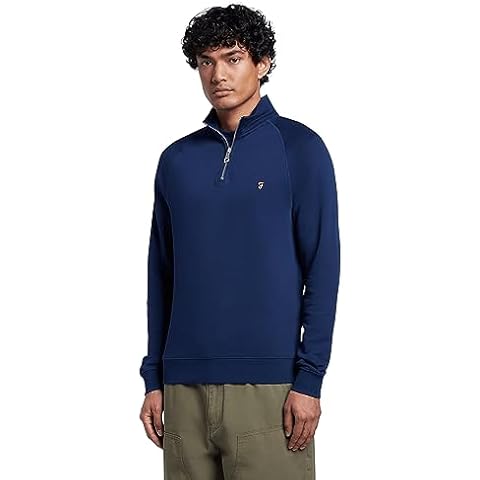 Farah Vintage Jim Zip Jumper in Rich Indigo Cover