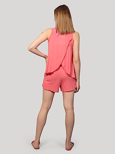 Image of Evolove Women's Micro Modal Round Neck Sleeveless Night Suit /Top & Short Set Super Soft Comfortable (Modal-Shorts Set)