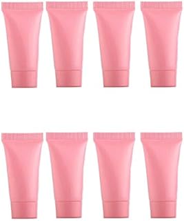 Snadulor 5ml 50 Pcs Empty Squeeze Bottle Refillable Travel Plastic Tube Bottles for Cosmetic Body Hand Cream Lotion Shampoo Facial Cleanser(Pink)