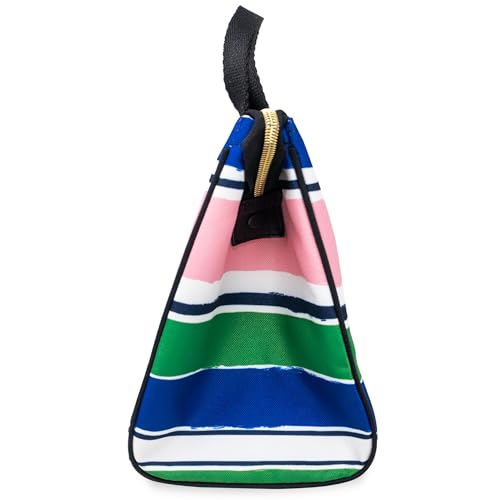 Image of kate spade new york Cute Lunch Bag for Women, Large Capacity Lunch Tote, Adult Lunch Box with Silver Thermal Insulated Interior Lining and Storage Pocket, Ocean Stripe