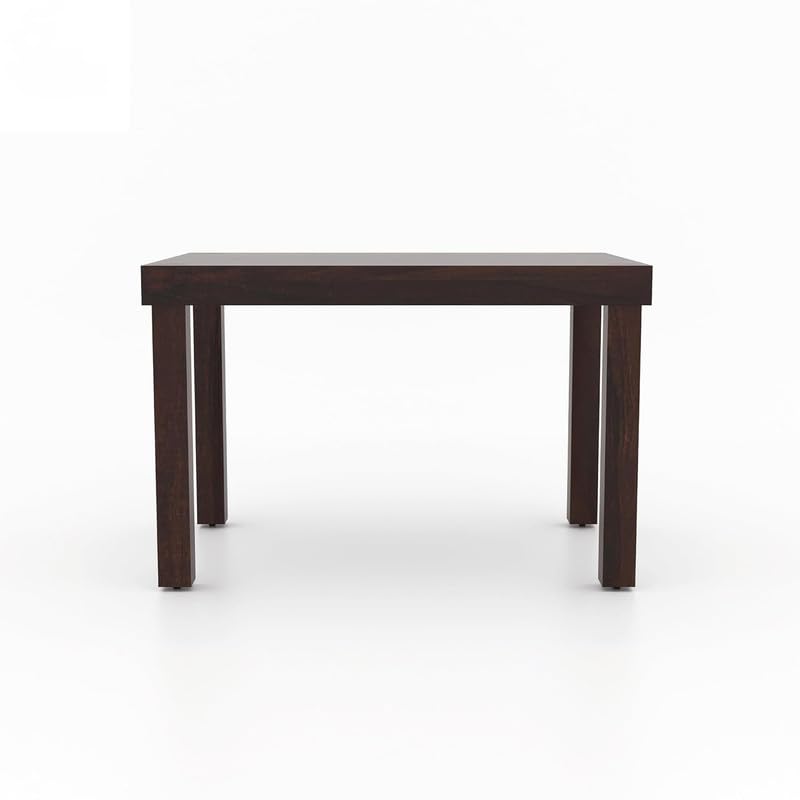 Image of Furniture Solid Sheesham Wood 4 Seater Dining Table Set with 3 Cushioned Chairs and Bench | Wooden Four Seater Dinner Table Set for Living Room, Kitchen, Dining Area and Home (Walnut Finish)