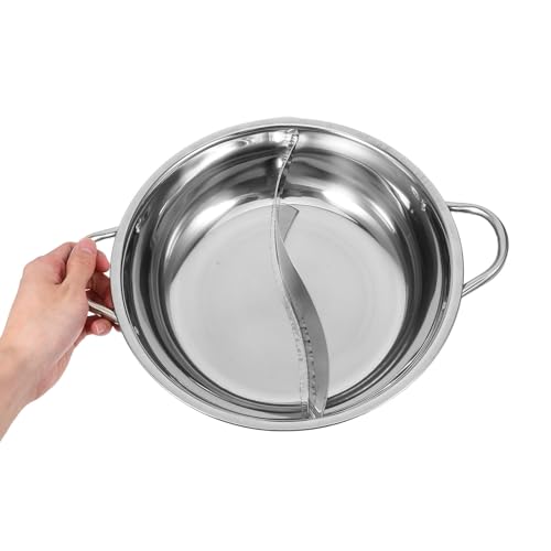 Casserole à fondue en acier inoxydable robuste avec compartiment double - 5