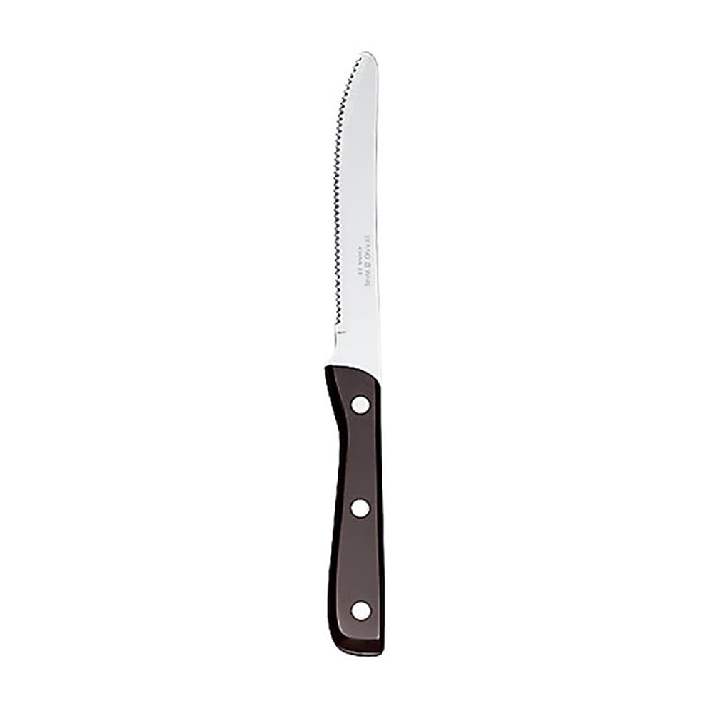 S/S Round Tip 9 1/4" Steak Knife w/Black Bakelite Handle by World Tableware – 9.25, Stainless Steel, Black, Pack of 12, Model 201-2682