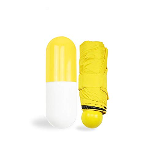 Paraguas Plegable Ultraligero 210T Mini Cápsulas Crema Paraguas Paraguas Plegable de Goma...