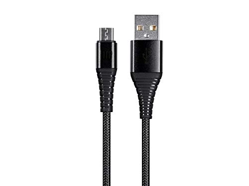 Monoprice USB 2.0 Micro B to Type A Charge & Sync Cable - 1.5 Feet - Black | Nylon-Braid, Durable, Kevlar-Reinforced - AtlasFlex Series