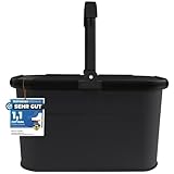 Cottara 30l stabiler Einkaufskorb groß | Tragekorb mit Henkel und verstärktem Boden, Frontfach und Innentasche mit Reißverschluss | Ideal als Einkaufstasche, Picknickkorb oder Shopper (Schwarz)