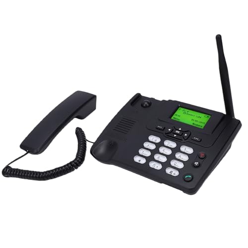 KKPLZZ Téléphone Fixe sans Fil Fixe 2G, Téléphone de Bureau sans Fil avec écran 2,4 Pouces, Radio FM, Réveil, Identification de L'appelant, Mains Libres,...