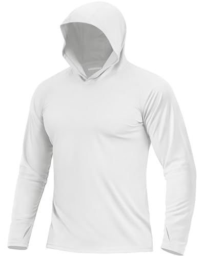 Boladeci Men's UPF 50+ Sun Protection Long Sleeve Swim Shirt Quick Dry Hooded T-Shirt for Fishing...
