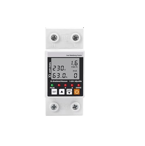 Compteur d'électricité bidirectionnel 63A avec relais et protecteur de surtension