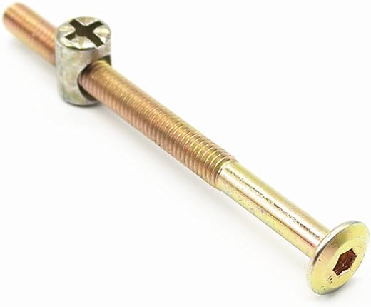 M6 x10-120mm Furniture Bolts With 6mm Barrel Nuts Color Zinc-Plated Carbon Steel Furniture connecting screws (Color: 10pcs, Thread Diameter: M6, Length: 100mm)