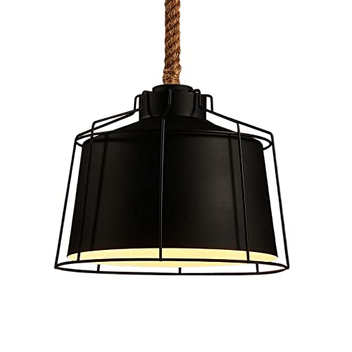 Lustre suspension vintage en corde pour ambiance bistrot et café rétro