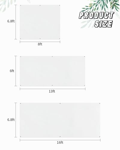 image for T&H XHome Garage Door Cover 7x8 FT, Solid Color White Garage Door Cove