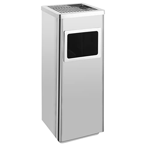 Poubelle cendrier acier inoxydable 36 L intérieur extérieur pour bureau
