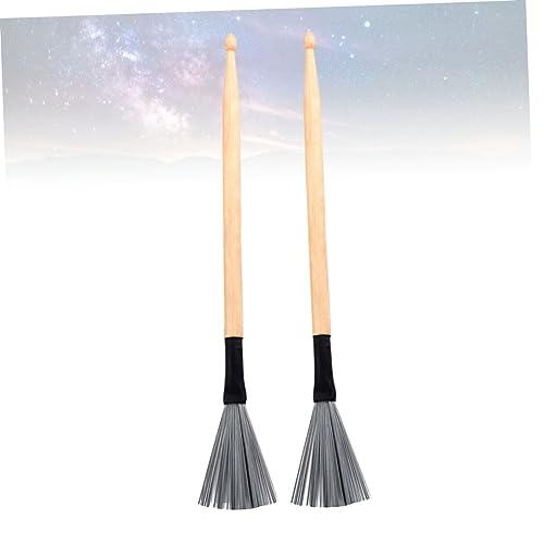 2 piezas de baquetas para batería con cepillo de alambre de acero, para principiantes y jazz miniatura 3