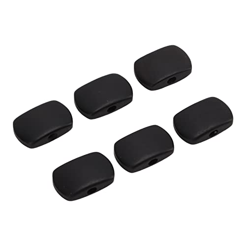 Guitar Tuning Peg Buttons Ebony Metal Tuner Machine Head Button for Electrogitars, Odorless and Durable, Easy to Use, 6PCs Set (Large rectangle)