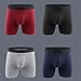 4 Pack Cotton Underwear for Men Long Leg Casual Boxer Briefs Fashion Sports Briefs Solid Color Boxers Underpants Multicolor