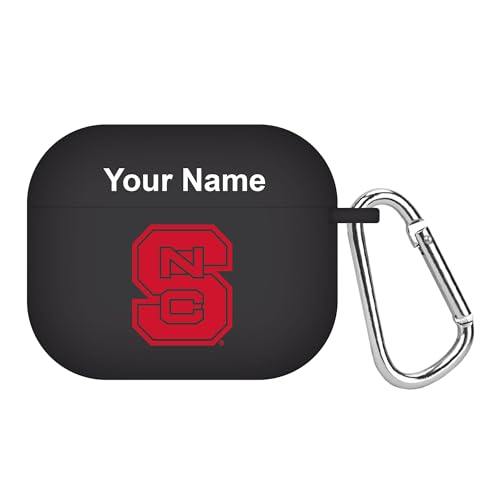 North Carolina State Wolfpack Custom Name HD Case Cover Compatible with Apple AirPods Gen 3 (Black)