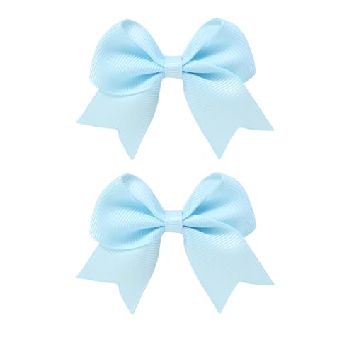 GFun 髪飾り リボン 小さめ 子供 チア 2個セット クリップ ヘアアクセサリー バレッタ 袴 卒園式 結婚式 発表会 浴衣 洋服 スカイブルー