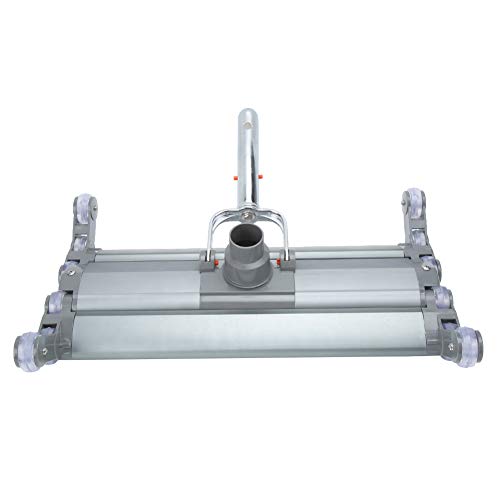 XHTLLO 18in Aluminum Alloy Vacuum Suction Cleaner, Swimming Pool Spa Cleansing Tool with 12 Rollers, Easy to Operate, 360° Rotation for Efficient Cleansing