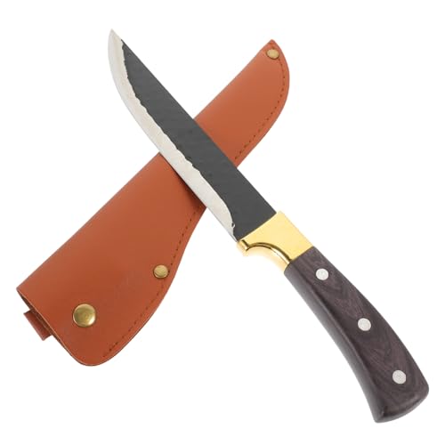 WRITWAA Herramienta de Cocina Cortador Deshuesador de 7 Pulgadas Mango Ergonómico de Madera y Funda de Cuero, Utensilio para Chef Casero para Carne y Verduras
