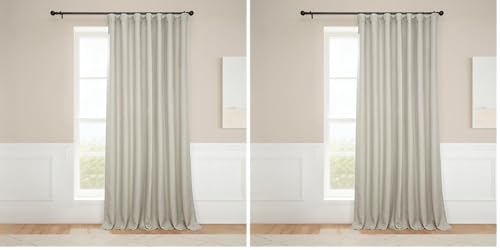 Image of HPD Half Price Drapes - Faux Linen Curtains for Living Room (2 Panels) - 100W X 108L - Extra Wide Textured Room Darkening Curtains for Bedroom 108 Inches Long - Drapes for Home Decor, Oatmeal
