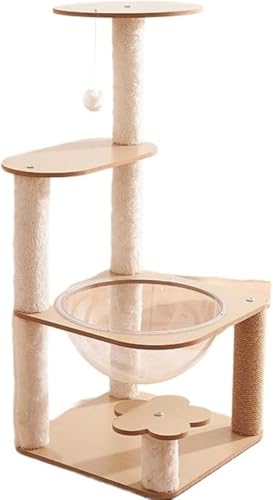 CokBlu 木製猫用クライミングフレーム スリムコンパクトで省スペース 多頭飼育に適し運動不足解消 天然麻ロープ付き爪とぎ機能 おしゃれなインテリアに溶け込む