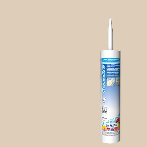 Image of Mapei Keracaulk U Premium, Paintable, Unsanded, Siliconized Acrylic Caulk, Expertly Formulated to Match Grout Colors, 10 oz., 5049 Light Almond- Unsanded