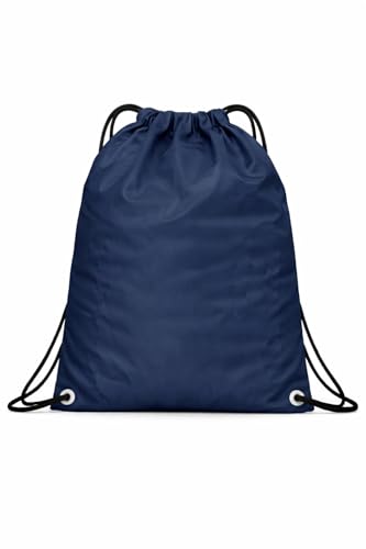 Mochila Saco em Nylon Emborrachado Impermeável, com Bolso Interno (Azul Marinho)