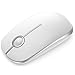 Seenda Wireless Mouse, 2.4GHz Silent Mouse with USB Receiver, 18 month battery life, 1600 DPI Optical Tracking, Portable Computer Mice for Laptop PC Notebook- White and Silver