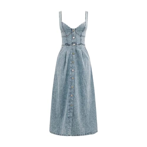 Robe chemisier dos nu en jean léger coupe maxi pour un confort optimal en été