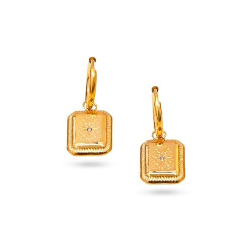 Image of Rubans Demi Fine Stainless Steel Hoop Earrings Daily Gift for Women & Girls
