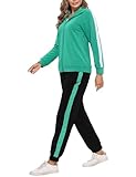 Demegimi Zweiteiler Damen Tracksuit Modischer Trainingsanzug mit Jacke und Hose Bequeme Homewear für Sport Reisen Joggen Alltag Athleisure Outfit für Frauen