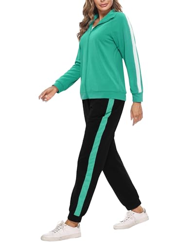 Demegimi Zweiteiler Damen Tracksuit Modischer Trainingsanzug mit Jacke und Hose Bequeme Homewear für Sport Reisen Joggen Alltag Athleisure Outfit für Frauen Demegimi Zweiteiler Damen Tracksuit Modischer Trainingsanzug mit Jacke und Hose Bequeme Homewear für Sport Reisen Joggen Alltag Athleisure Outfit für Frauen