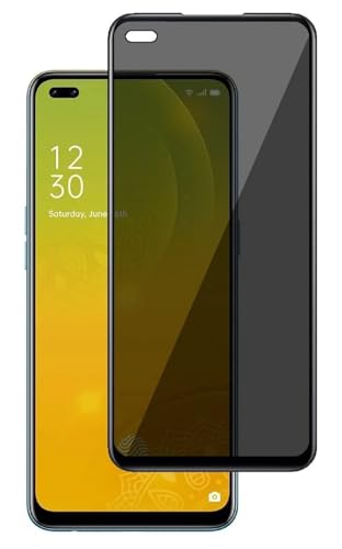 Image of for OnePlus Nord 5G, Oppo F17 Pro 5G Edge to Edge Anti Spy Privacy Tempered Glass with Easy Installation Kit | Black (Pack of 1) JGDF29