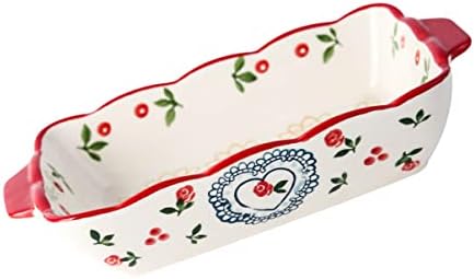 UPKOCH 1 pc Loaf Bowl Oven Ceramic Individual Lasagna Use X Pans Cake Bread Plate Toast Assorted Household Handles Rice and Banquet Porcelain Exquisite Bakeware Casserole Oblong Serving