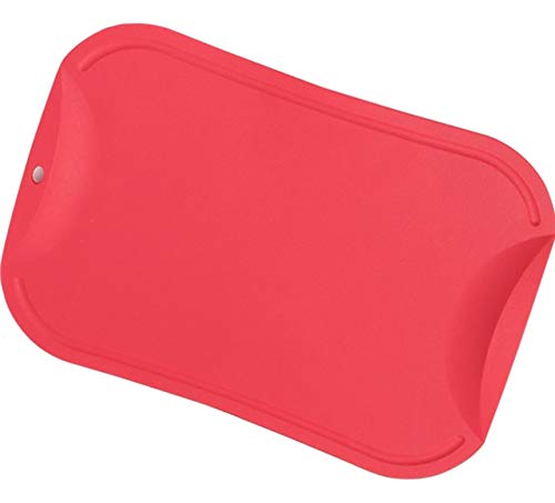 Doblé Non-Scratch Flexible Cutting Board For Chopping, Scratch Free Juice Grooves With Easy Grip Handle, Non-Slip Dishwasher Safe For Kitchen (Small (11.2" X 7.79"), Red) #TOP1