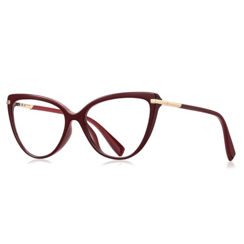 Catálogo para Comprar On-line Frame Rojo disponible en línea para comprar. 44 anteojos de ojo de gato TR90 con marco pequeño anti rayos azules retro para mujer oficina y dama, Rojo