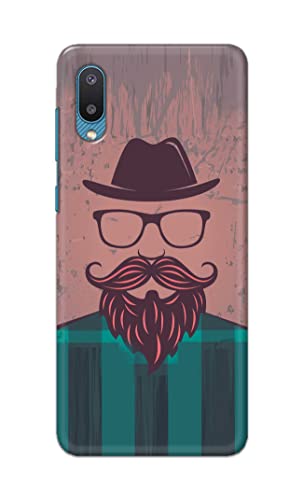 Image of PRINTFIDAA Man Icon with Beard Shirt Hipster Printed Designer Hard Case for Samsung Galaxy M02, Samsung A02 Back Cover -(e) RPM1001