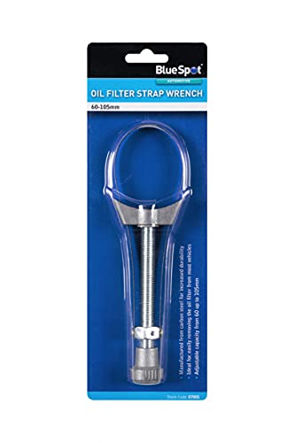 Image of Adjustable Metal Oil Fuel Filter Removal Strap Wrench Tool 60 - 105mm BlueSpot