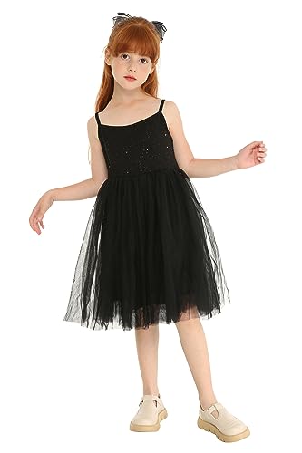Mud Kingdom Little Girls Tulle Dress Tutu Strap Sparkly Princess Summer Sleeveless Casual Mesh Sundress A-line2