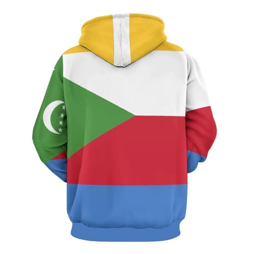 Sweat à capuche drapeau Comores pull chaud avec poche pour homme