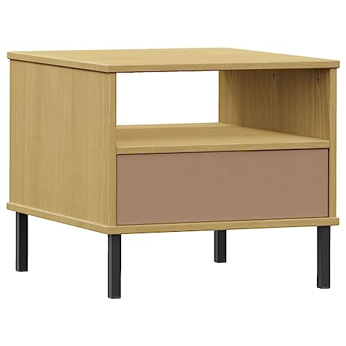 Table de Chevet en Bois Pin Massif Meuble Rangement Compartiment - 8