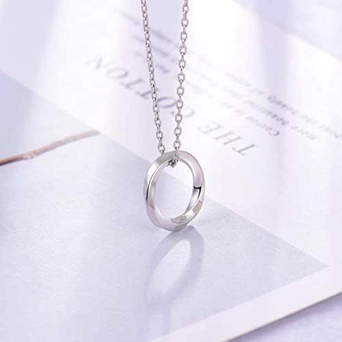 Circle Necklace for Women - 925 Sterling Silver Dainty Eternity Mobius Circle of Life Jewelry Gift for Women4