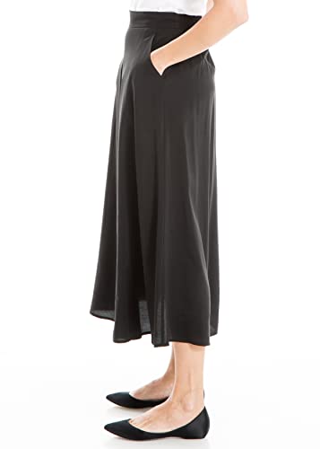 Max Studio Women's Maxi Skirt with Pockets and Front Inverted Pleat2