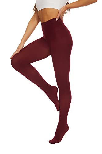 Image of DUCMODA Womens 80 Denier Opaque Tights, Women's Soft Solid Color Footed Pantyhose, High Waist Stocking with 30+ Colors