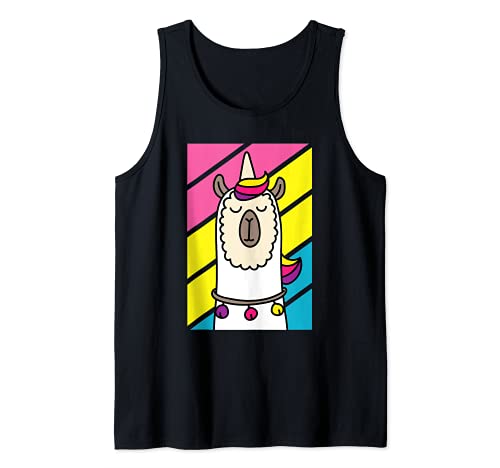 Pansexual Llama LGBT-Q Alpaca Unicorn Pride Flag Ally Tank Top