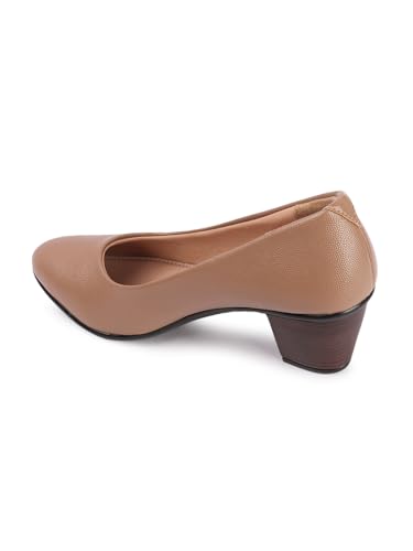 Image of Carlton London Women Comfortable Block Heel Pointed Toe Slip On Fashion Shoes for Daily use, Office use, Casual use