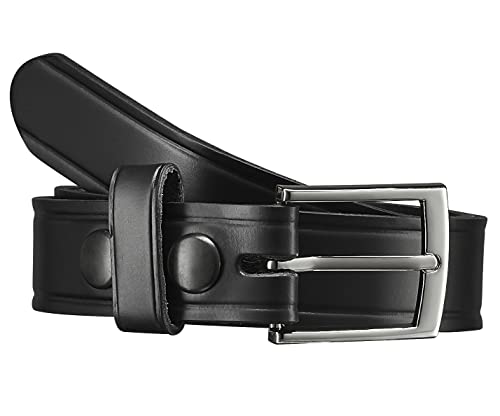 Perfect Fit Men's Leather Belt 1 1/4 Inch Off Duty Belt Black Leather and Chrome Buckle American Made3