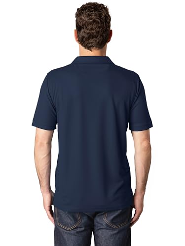 Image of FlowTech Men's Performance Polo Shirt DryMax Quick‑Dry Pinhead Texture Breathable Moisture‑Wick Odor‑Free